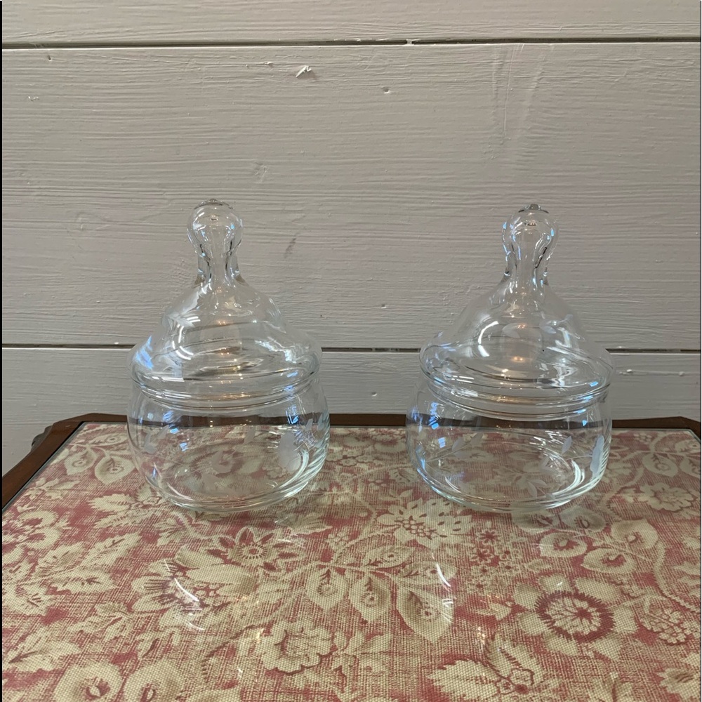 Princess House Set of Two Crystal Candy Dishes